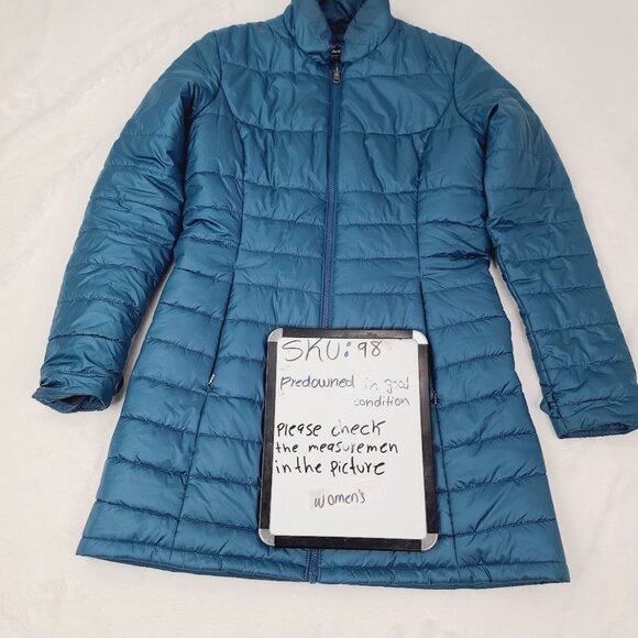Patagonia Women's Teal Blue Stormdrift Puffer Liner Coat Quilted Parka Jacket M - Picture 11 of 11